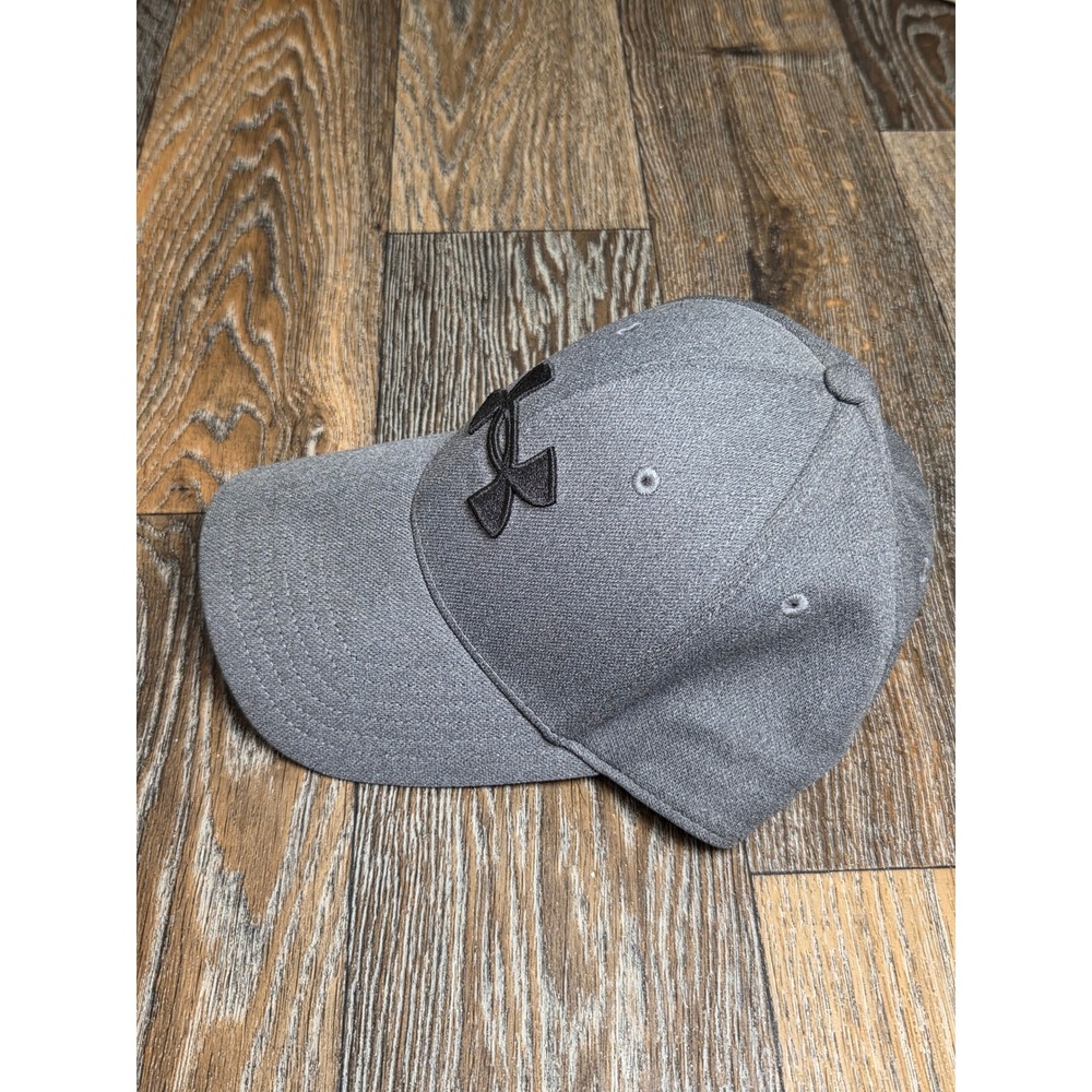 Under Armour Mens Blitzing Curved Brim Stretch Fit Hat Grey S/M - Picture 2 of 5
